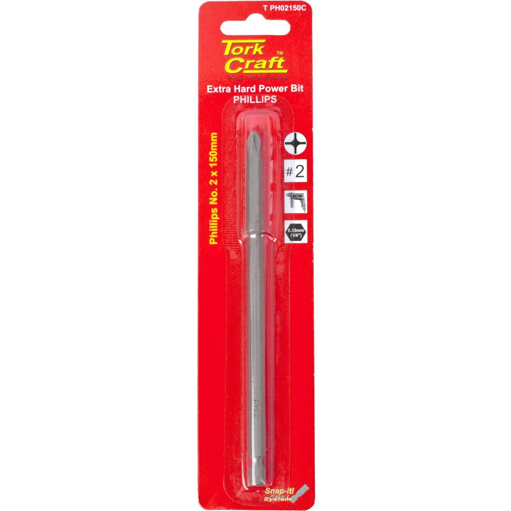 Phillips No.2 Power Bit X 150mm Carded
